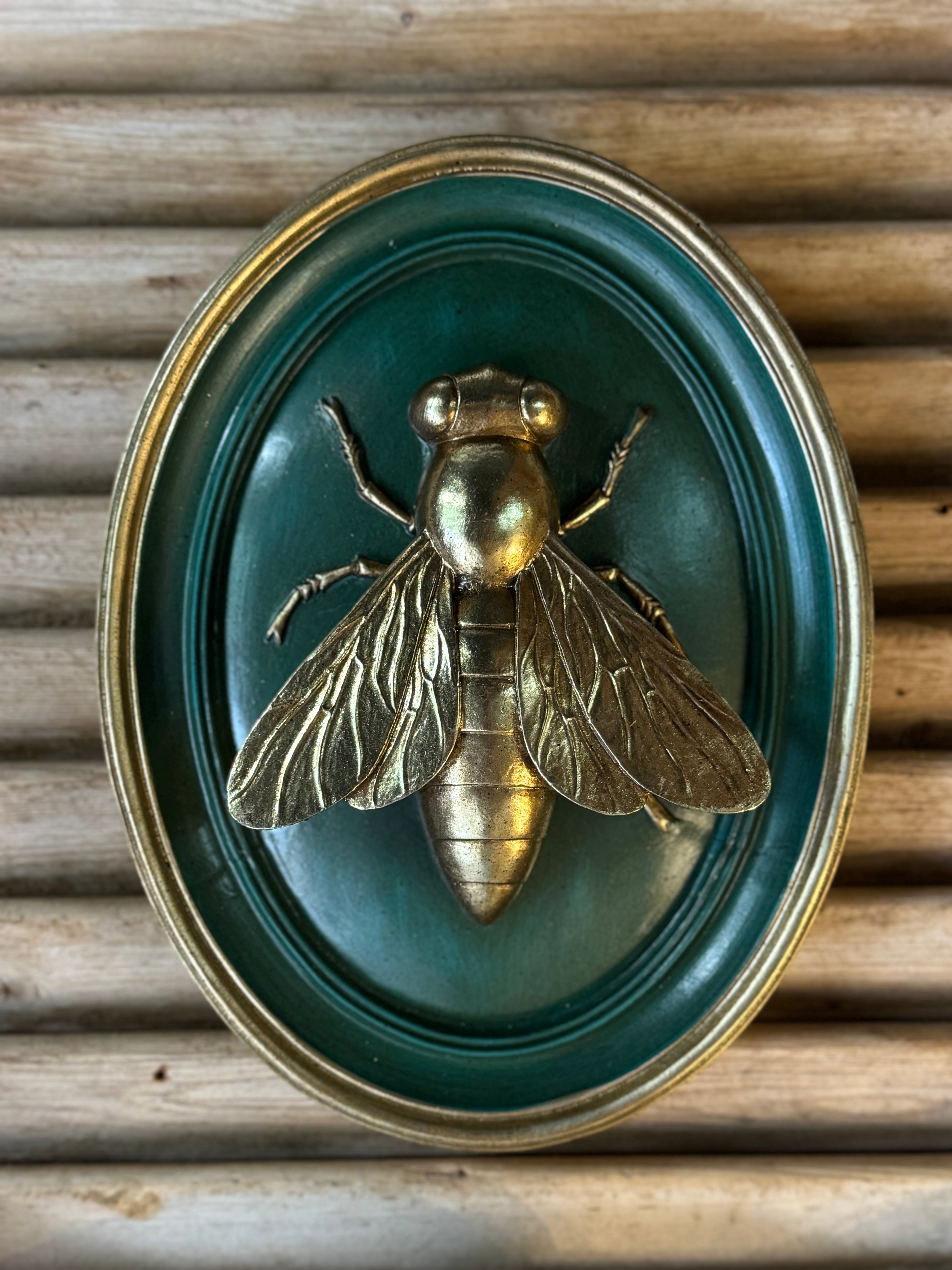 Forest Green Bee Wall Plaque