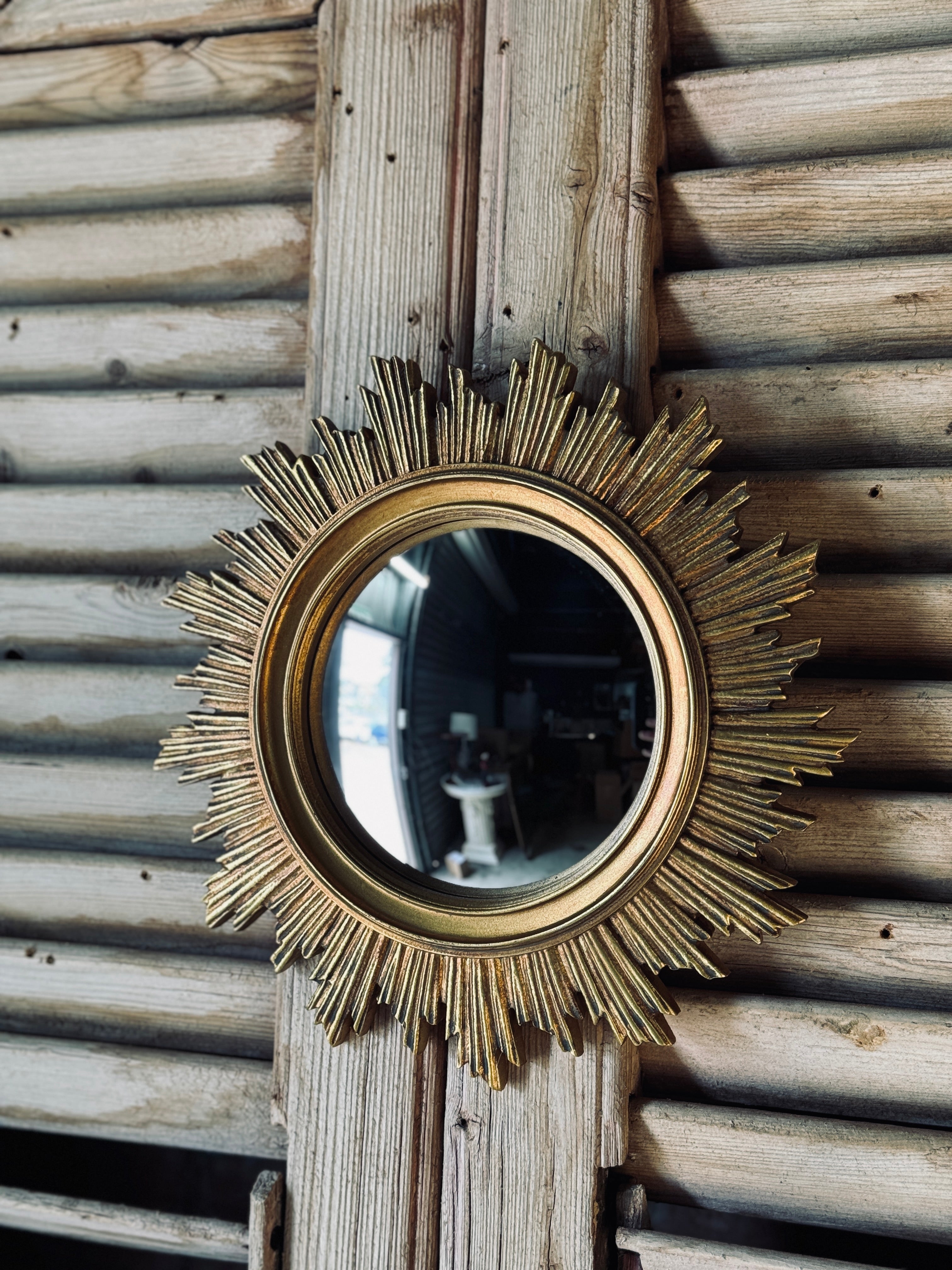 Large Brass Gold Sunburst Mirror