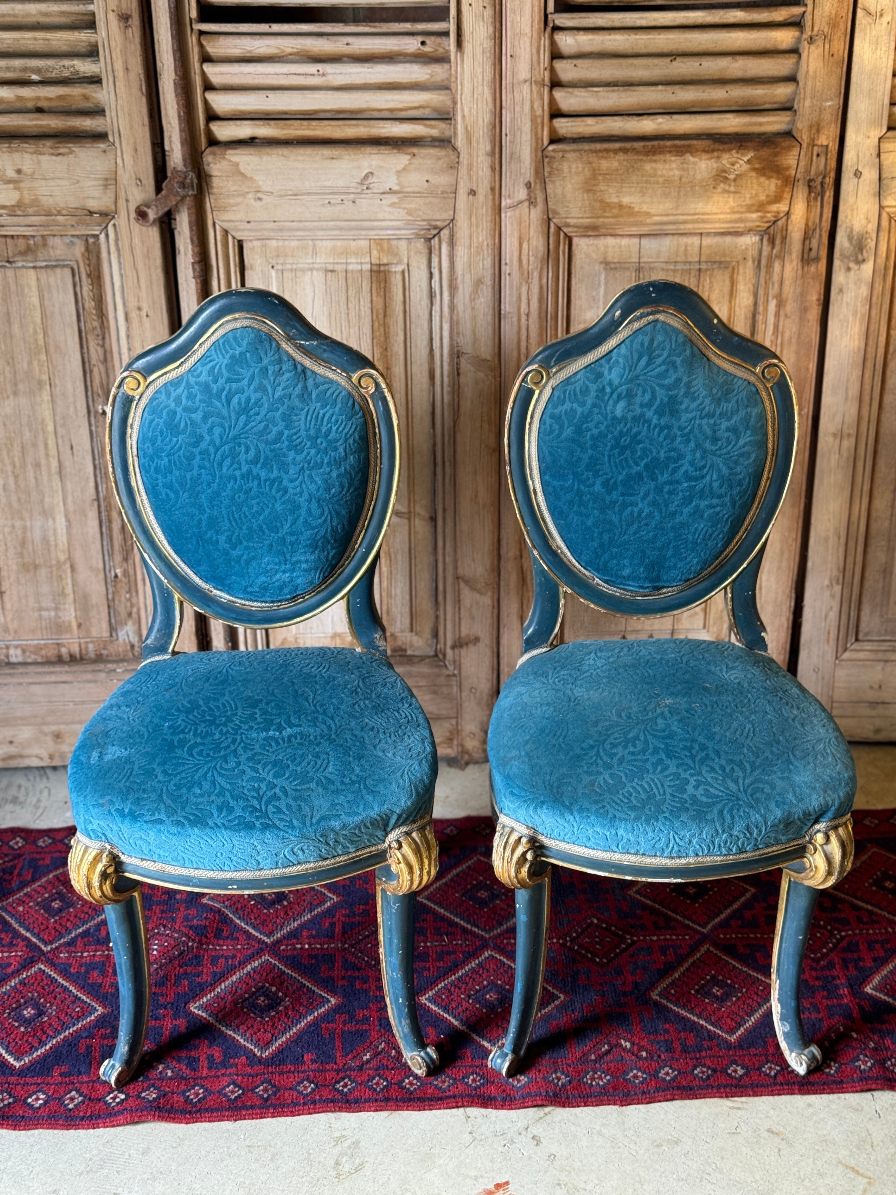 Pair of Antique French Hall Chairs