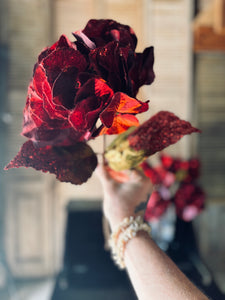 Deep Red Glitter Hydrangea