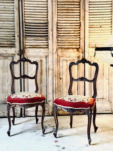 Pair of Victorian Walnut Chairs