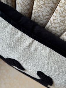 Black Labrador Silhouette Rectangle Cushion with Feather Insert