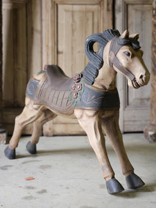 Vintage Carved Timber Rocking Horse