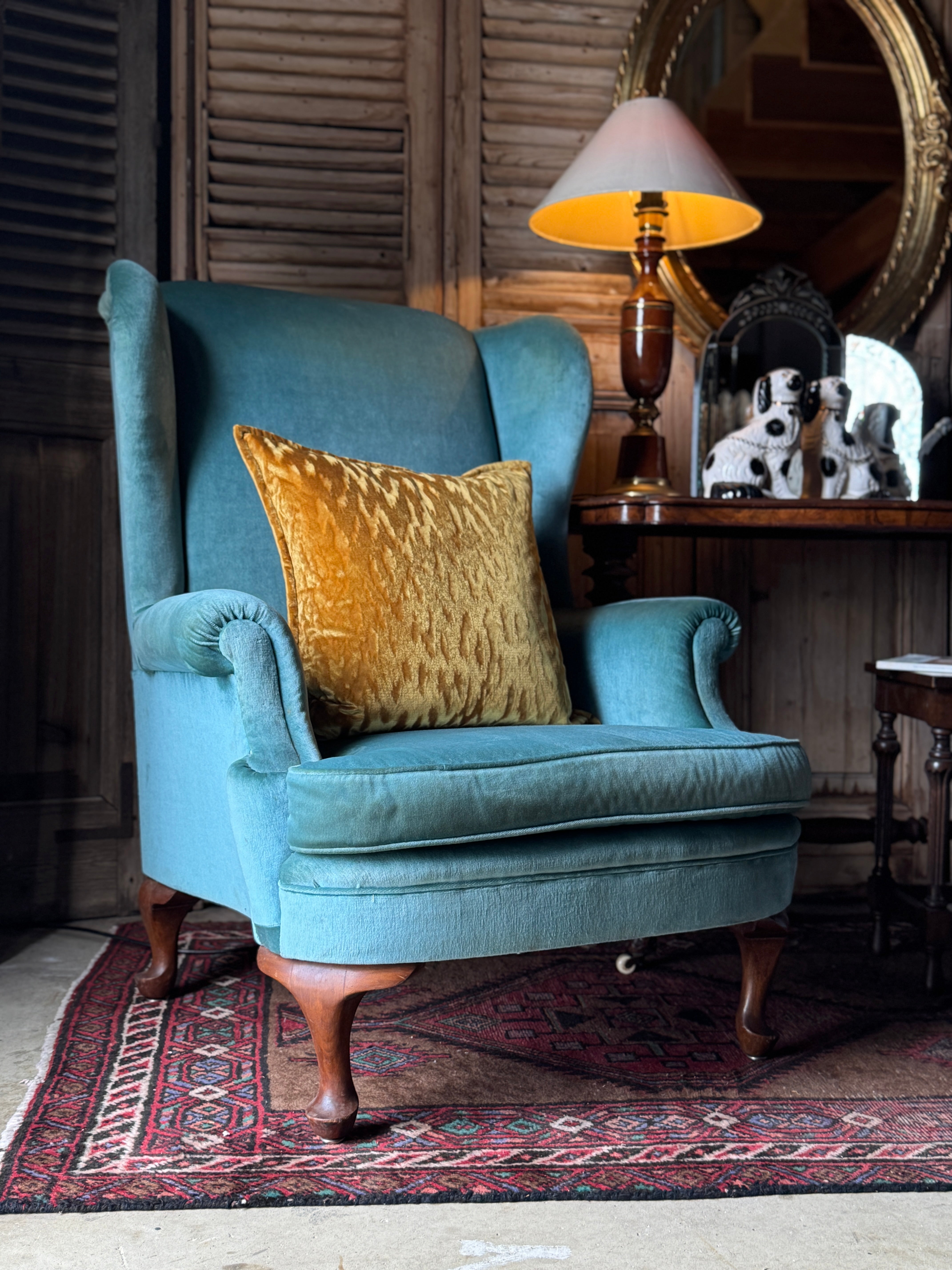 Mustard Velvet Cushion with Feather Insert