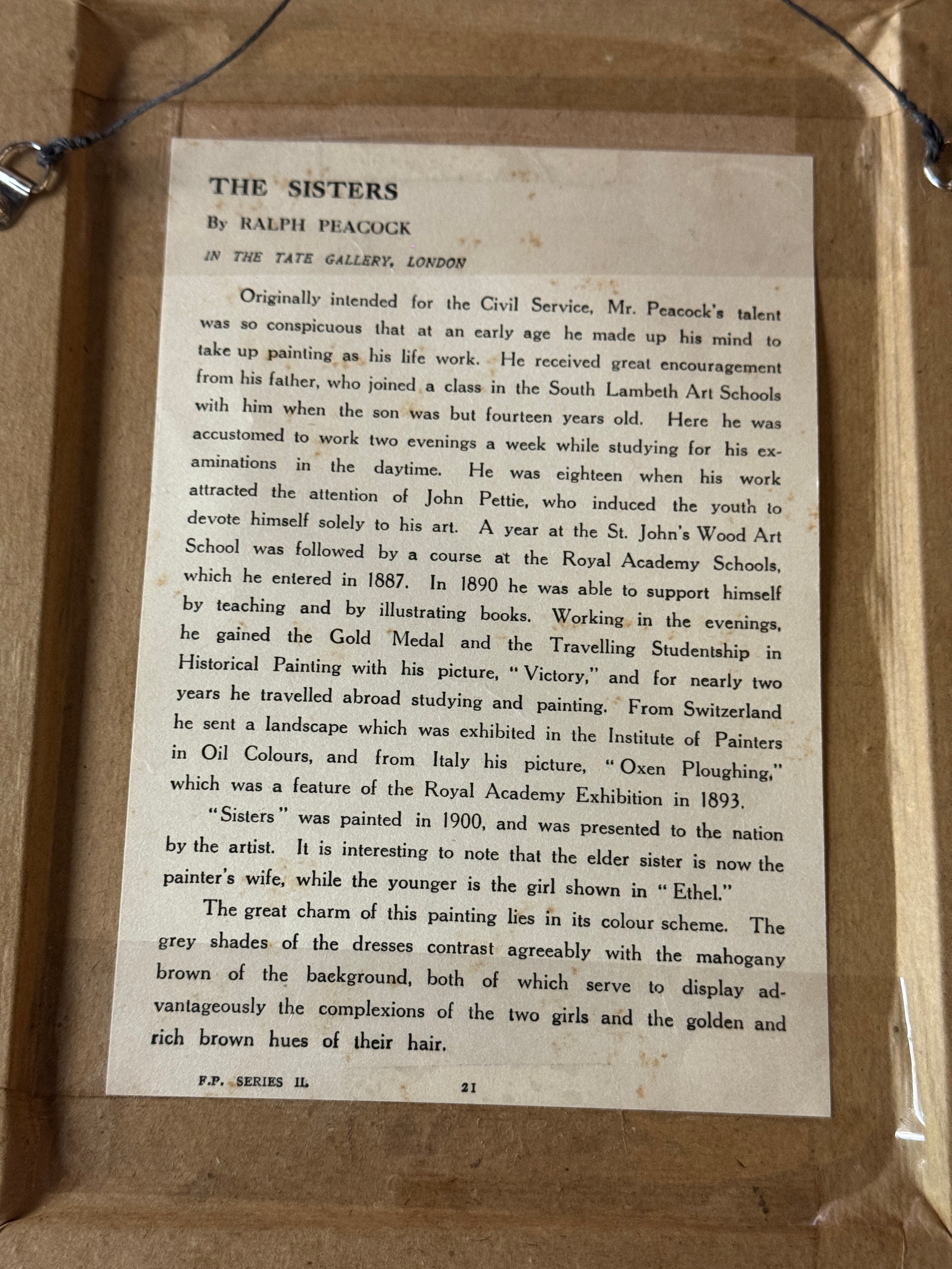 Vintage Ornate Gilt Framed Print of "The Sisters"