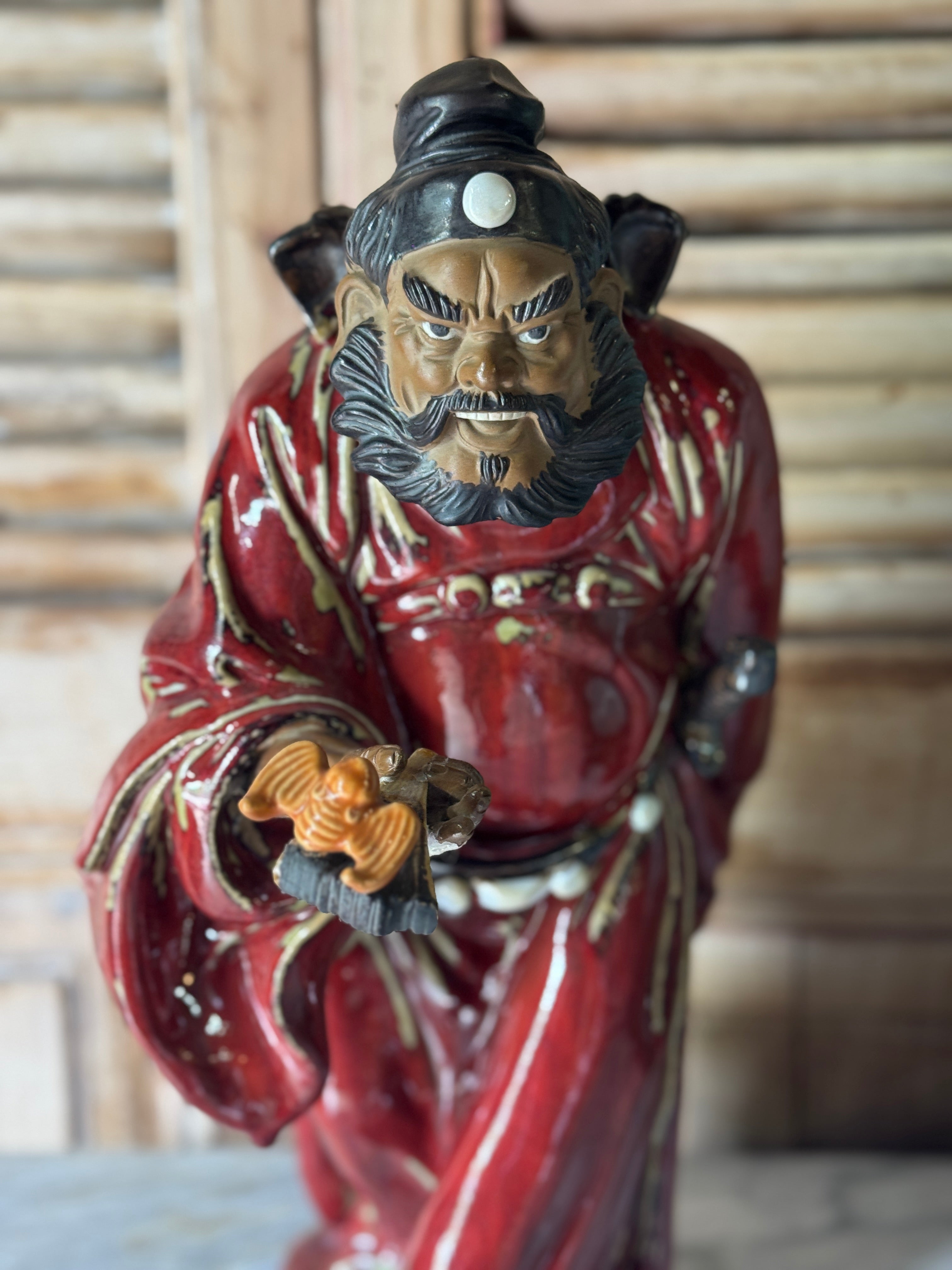 Monumental Chinese Shiwan Pottery Figure of Zhong Kui
