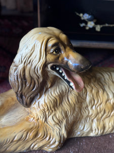 Large Vintage Afghan Hound Ceramic Statue