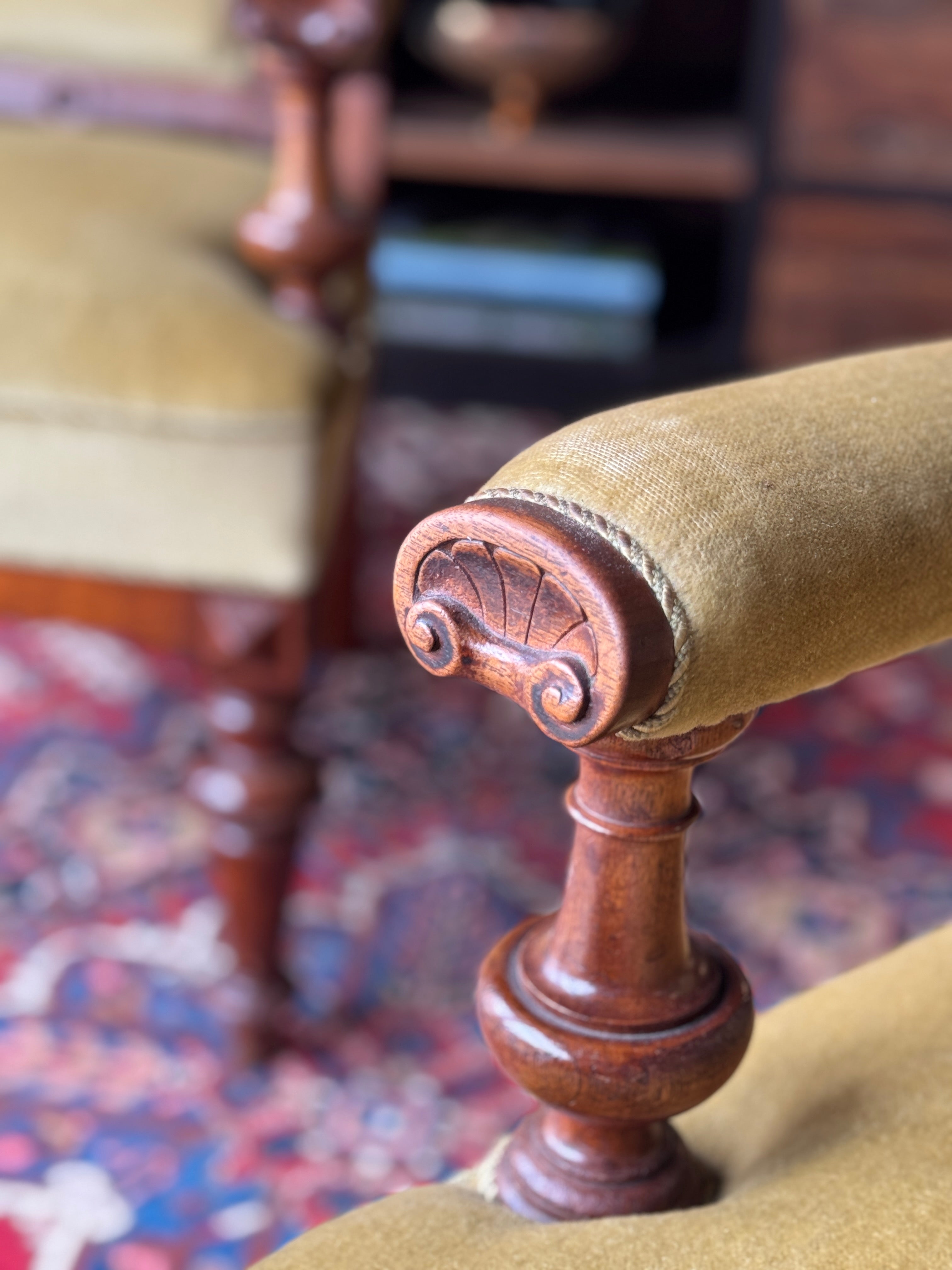 Vintage Pair of Danish Armchairs with Original Upholstery