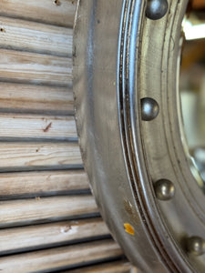 Vintage Round Silver Gilt Bullseye Mirror