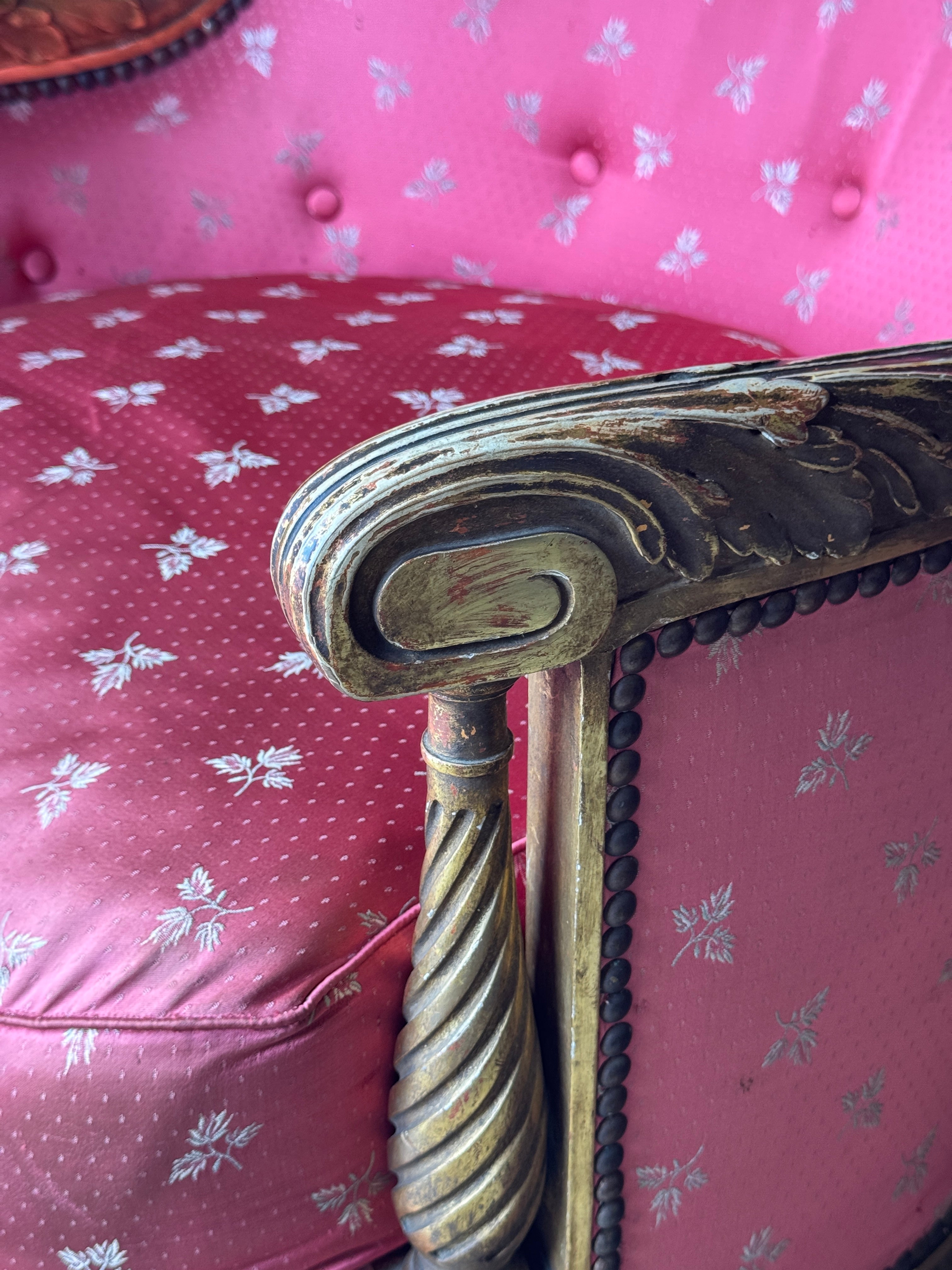 Antique French Louis XVI Style Bergère Armchair