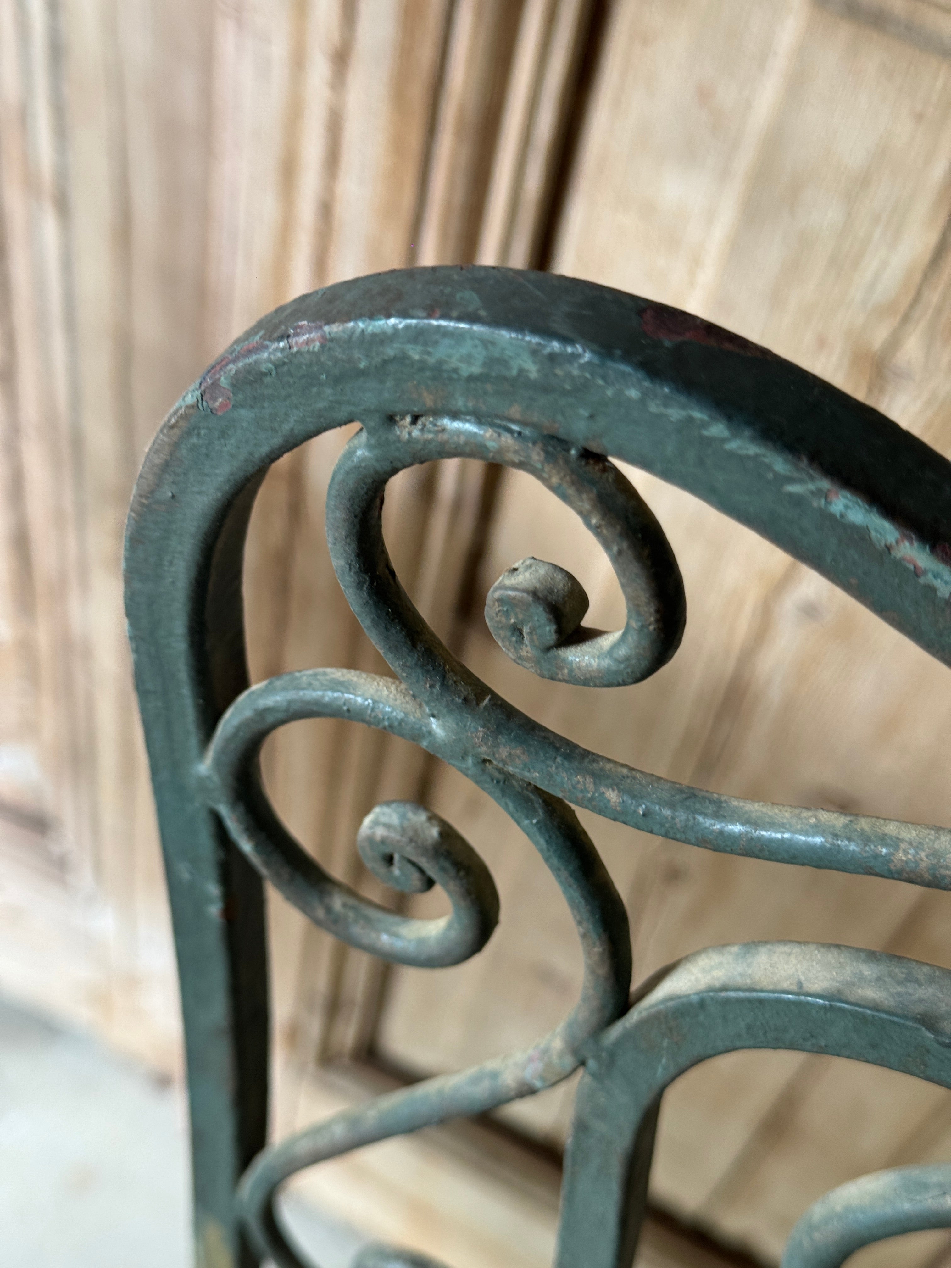 Pair of Vintage Wrought Iron Garden Chairs