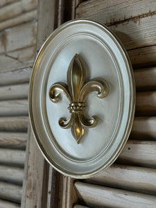 Cream & Gold Fleur-de-Lys Wall Plaque