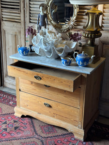 Antique Baltic Pine Marble-Top Dresser – 19th Century