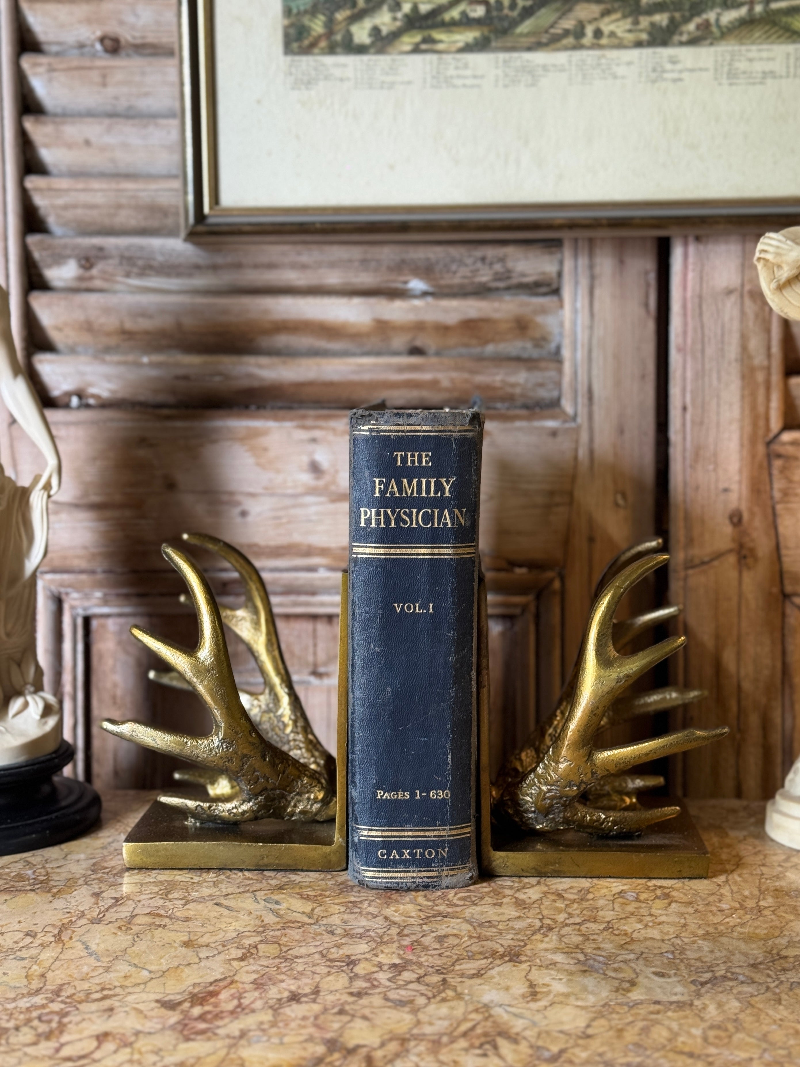 Gold Antler Bookends