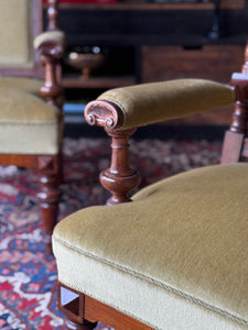 Vintage Pair of Danish Armchairs with Original Upholstery