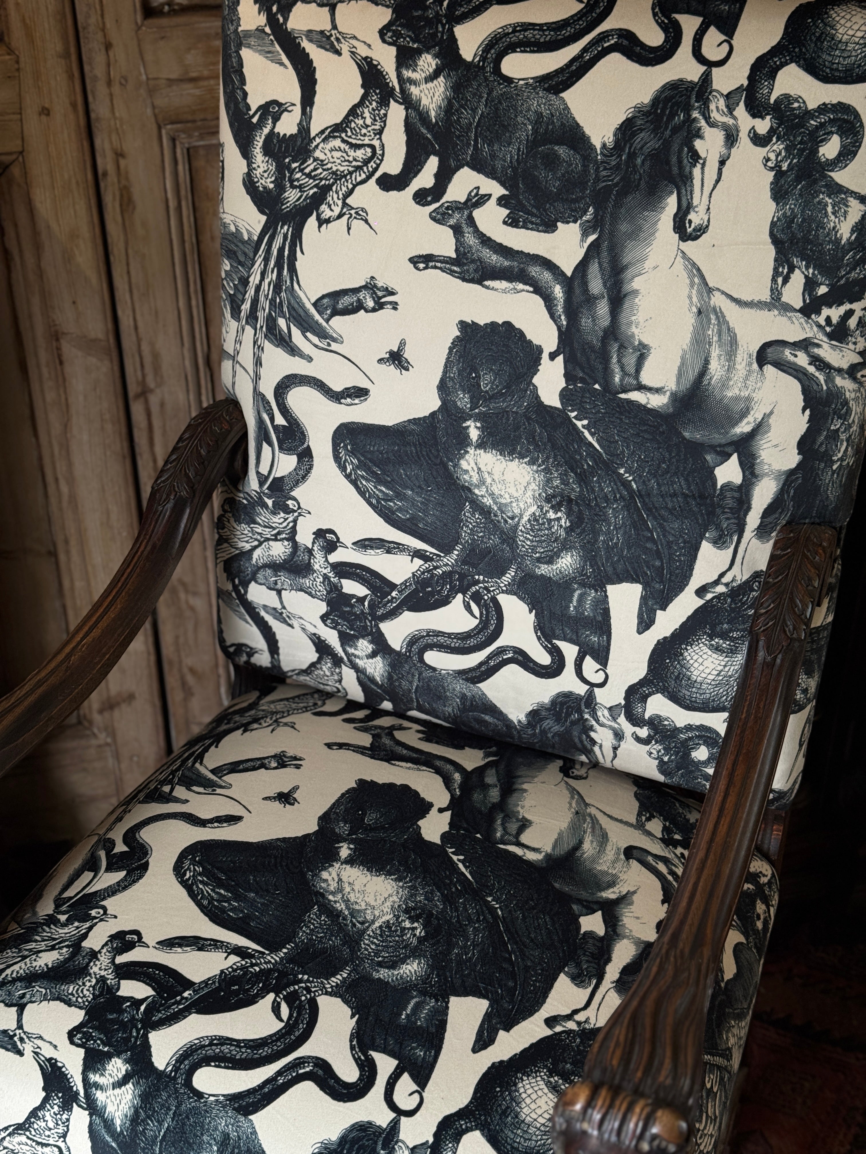 Antique 19th Century Newly Upholstered Armchair