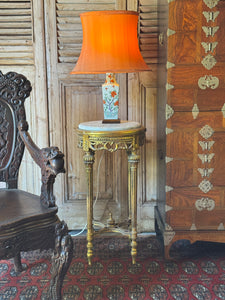 Vintage French Louis XVI Style Giltwood Marble Top Side Table