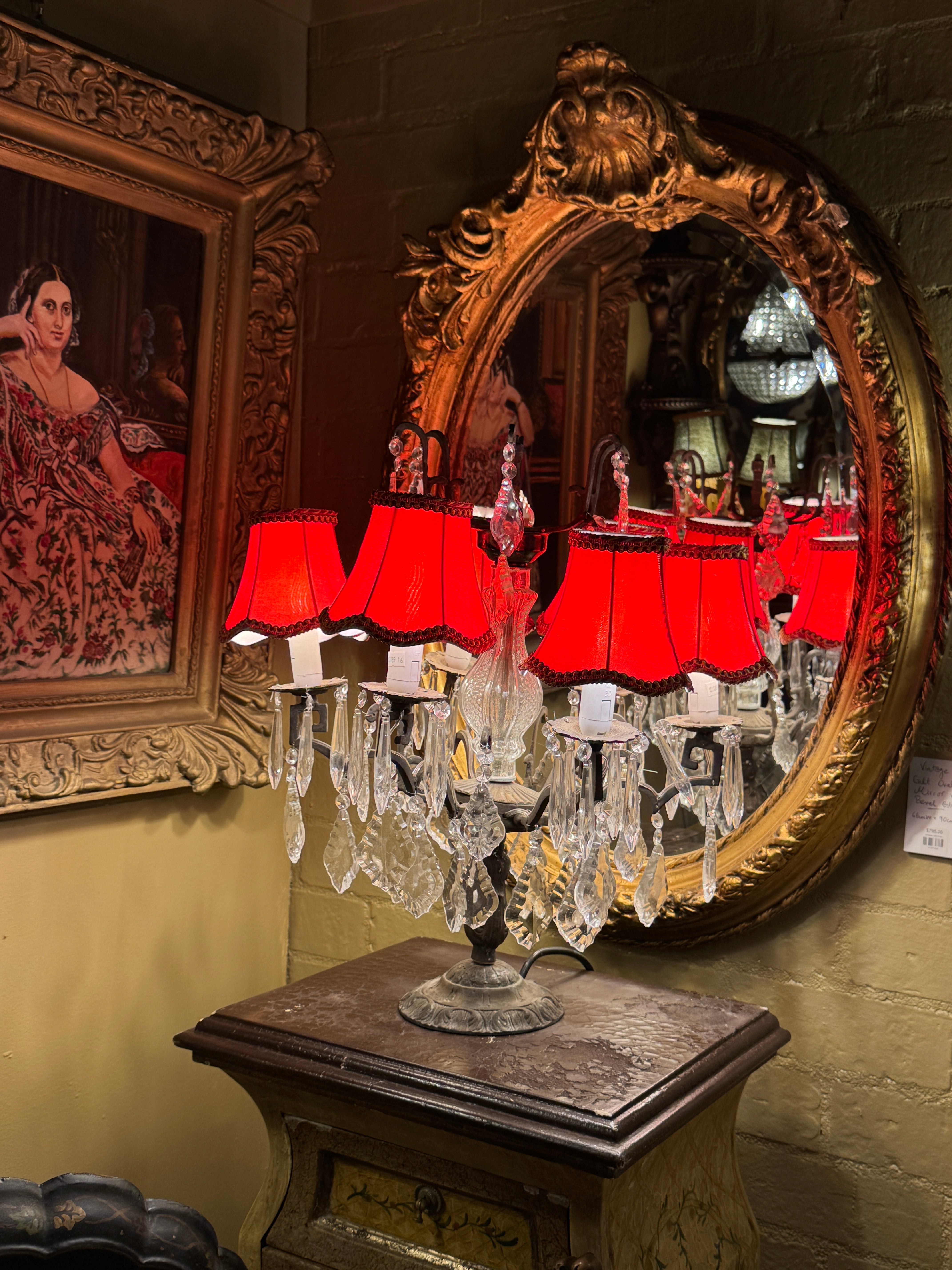 Warm Red Satin Clip On Lamp Shade