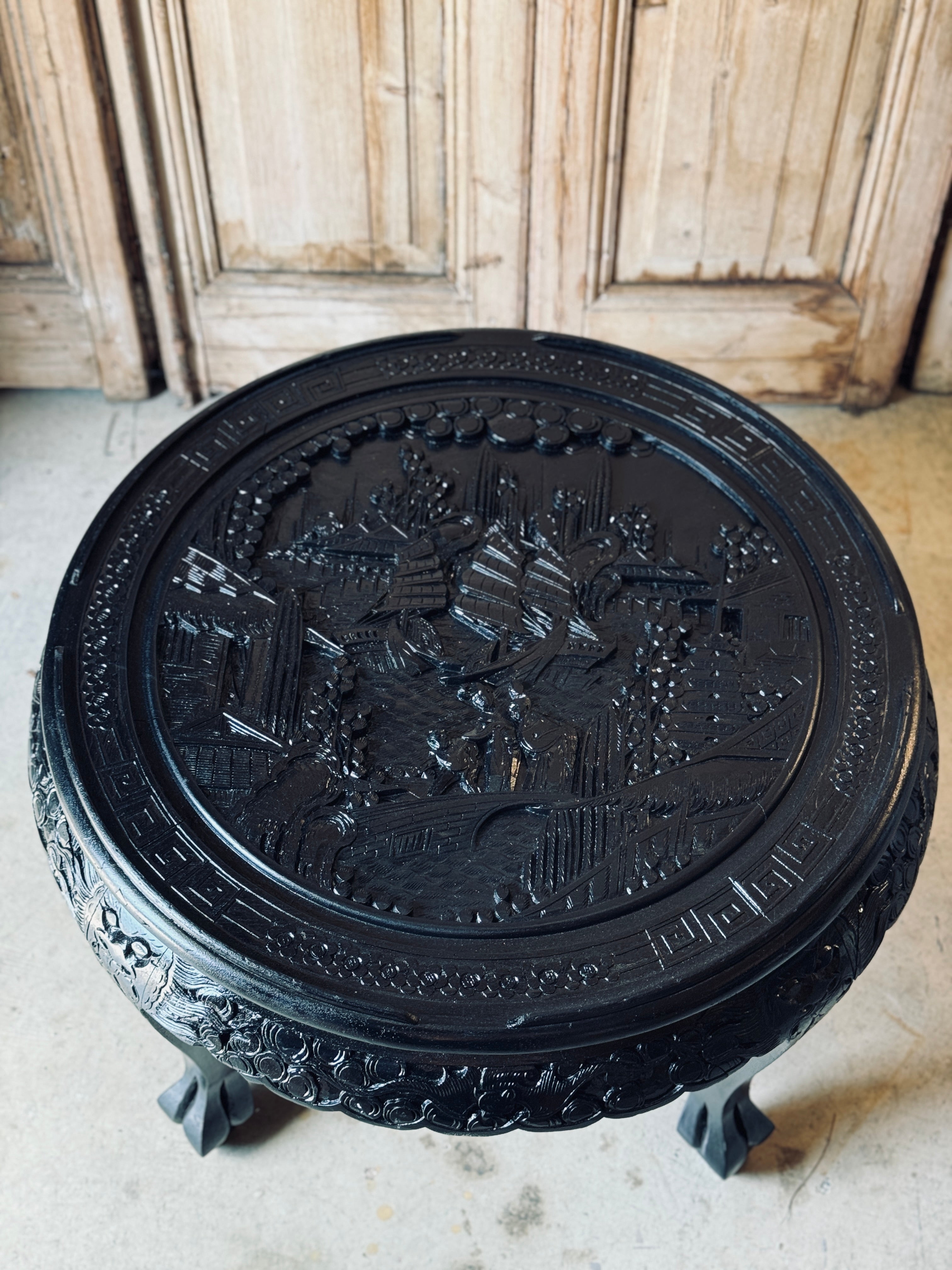 Vintage Carved Oriental Coffee Table