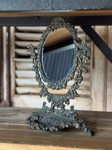 Vintage Cast Iron Vanity Mirror