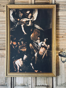 Gilt Framed Print of "The Seven Acts of Mercy" by Caravaggio