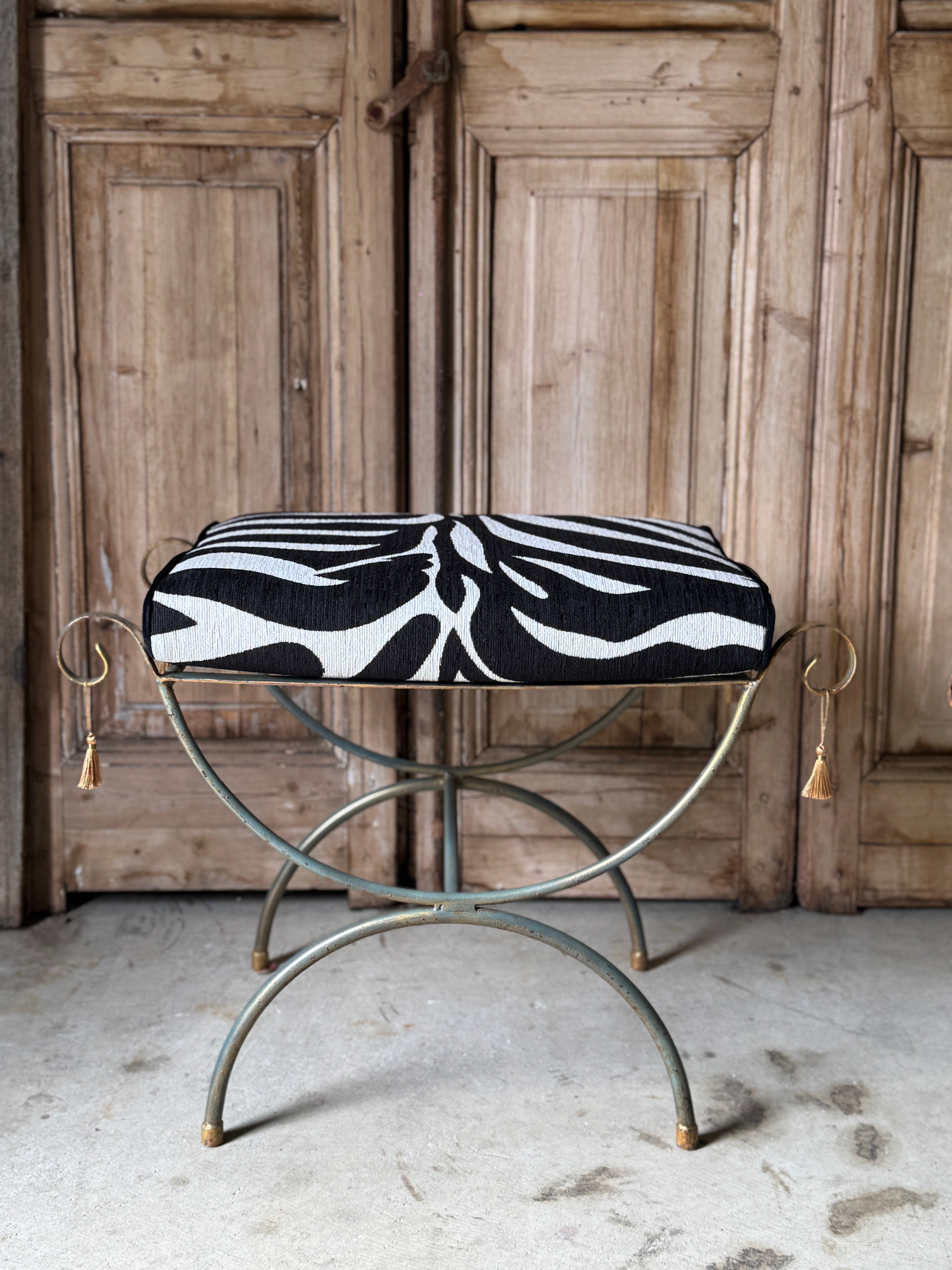 Vintage Pair of Zebra Stools