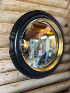 Gold & Black Round Convex Mirrors