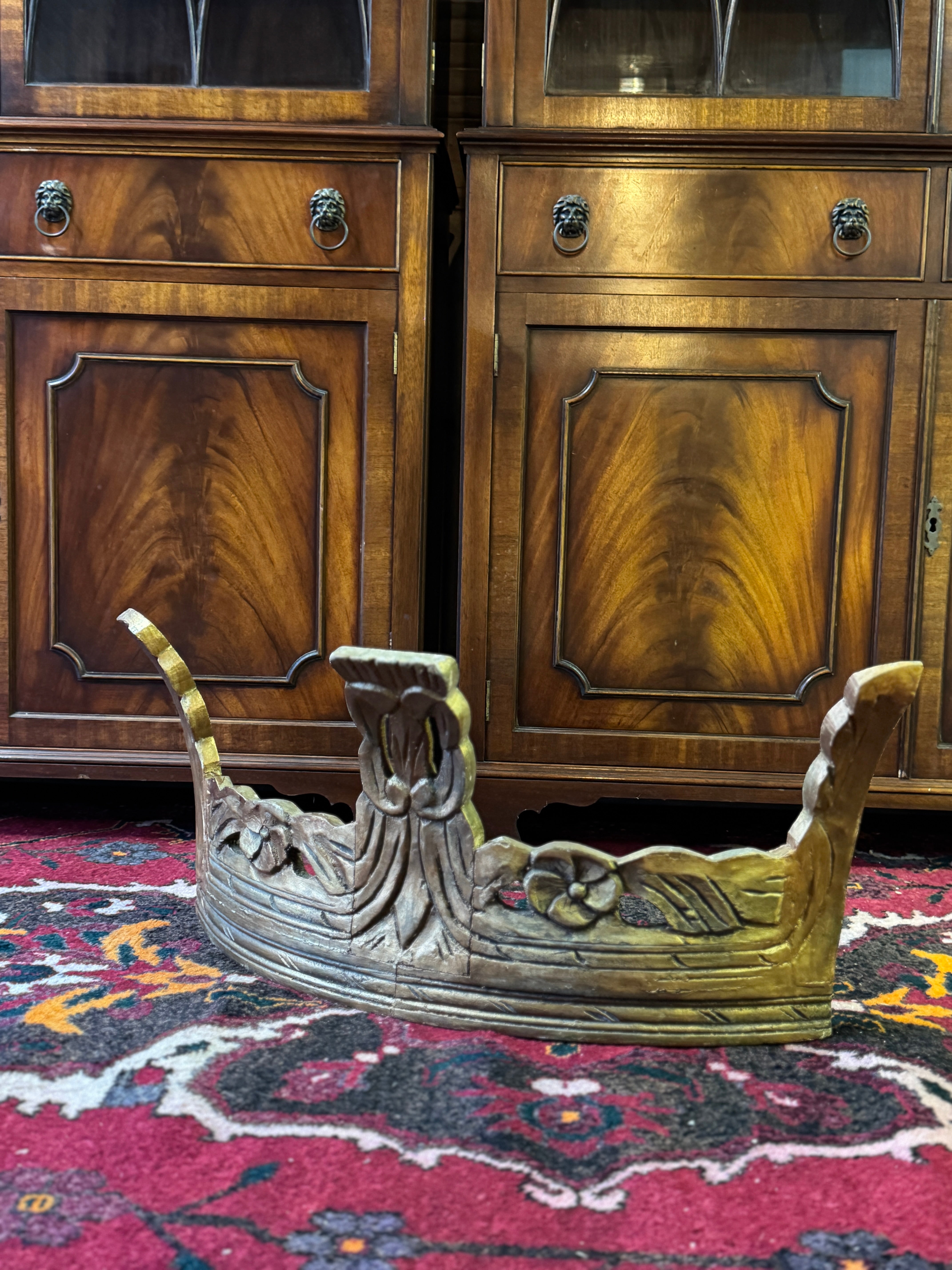 Vintage Gilt Carved Timber Bed Crown