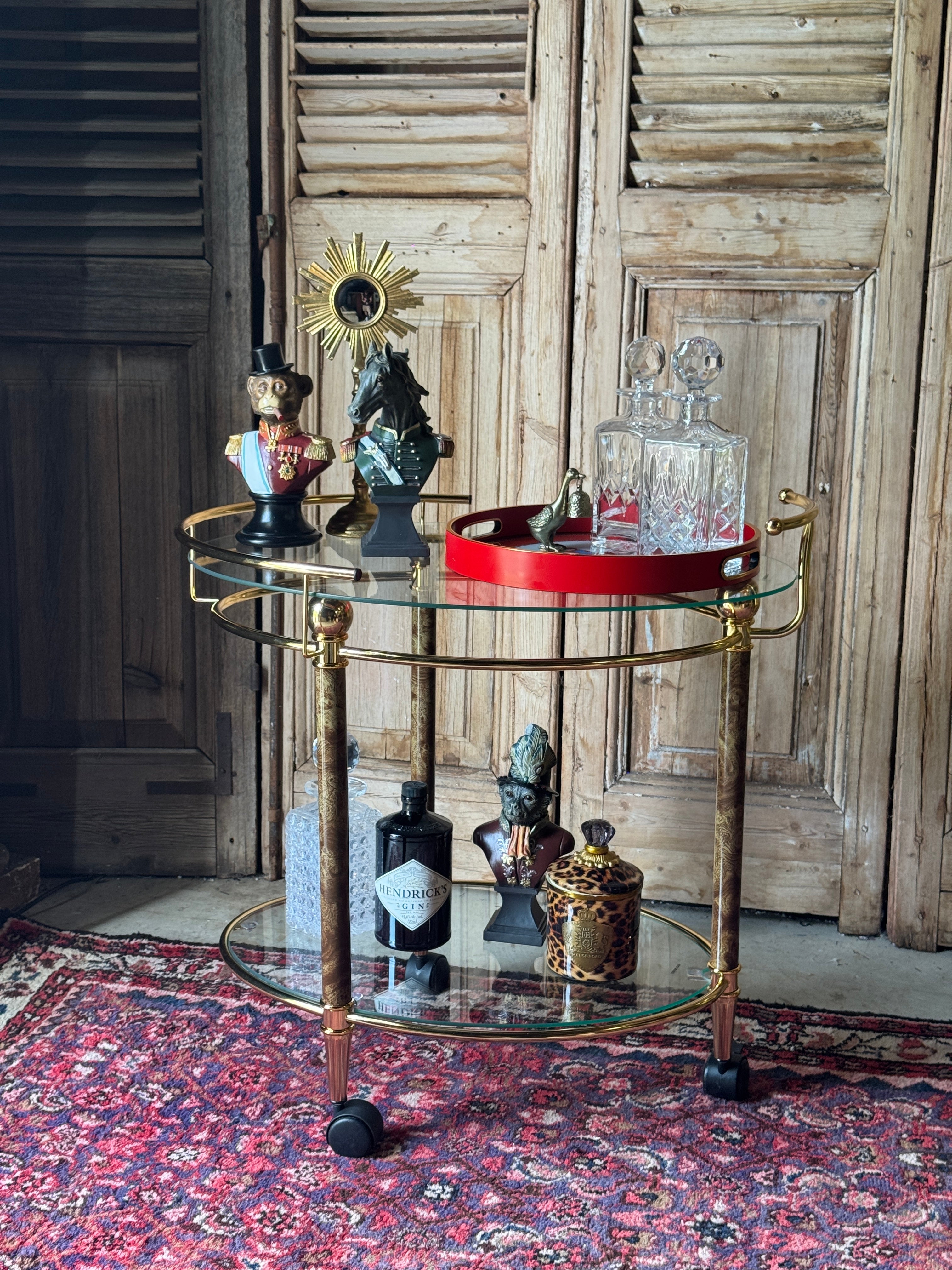 Oval Glass Drinks Trolley