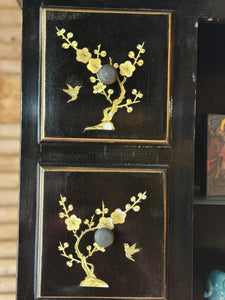 Vintage Chinese Fallout Bureau and Display Cabinet with Mother of Pearl Inlay Detail