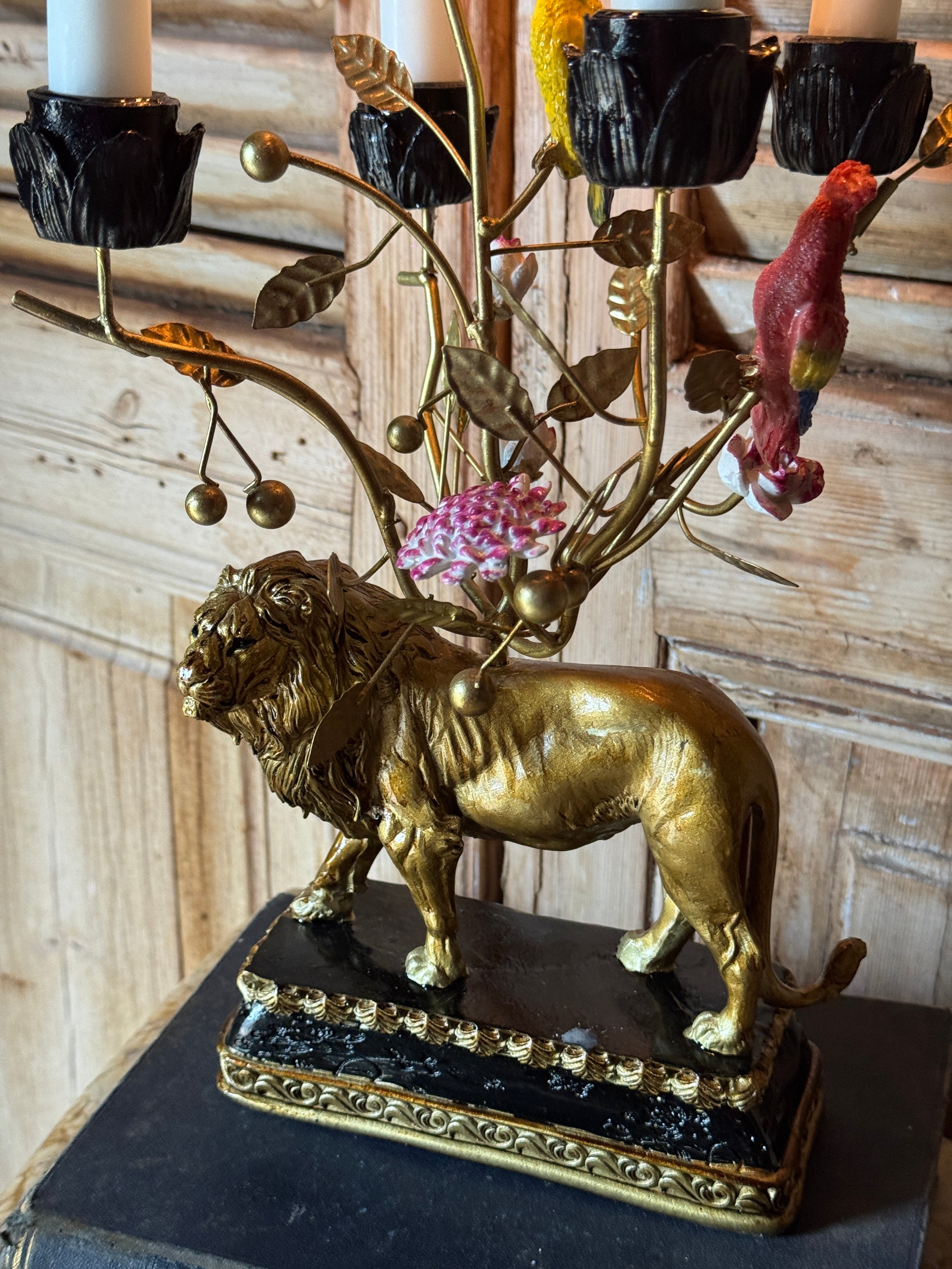 Lion & Parrot Candelabra – Five Arm