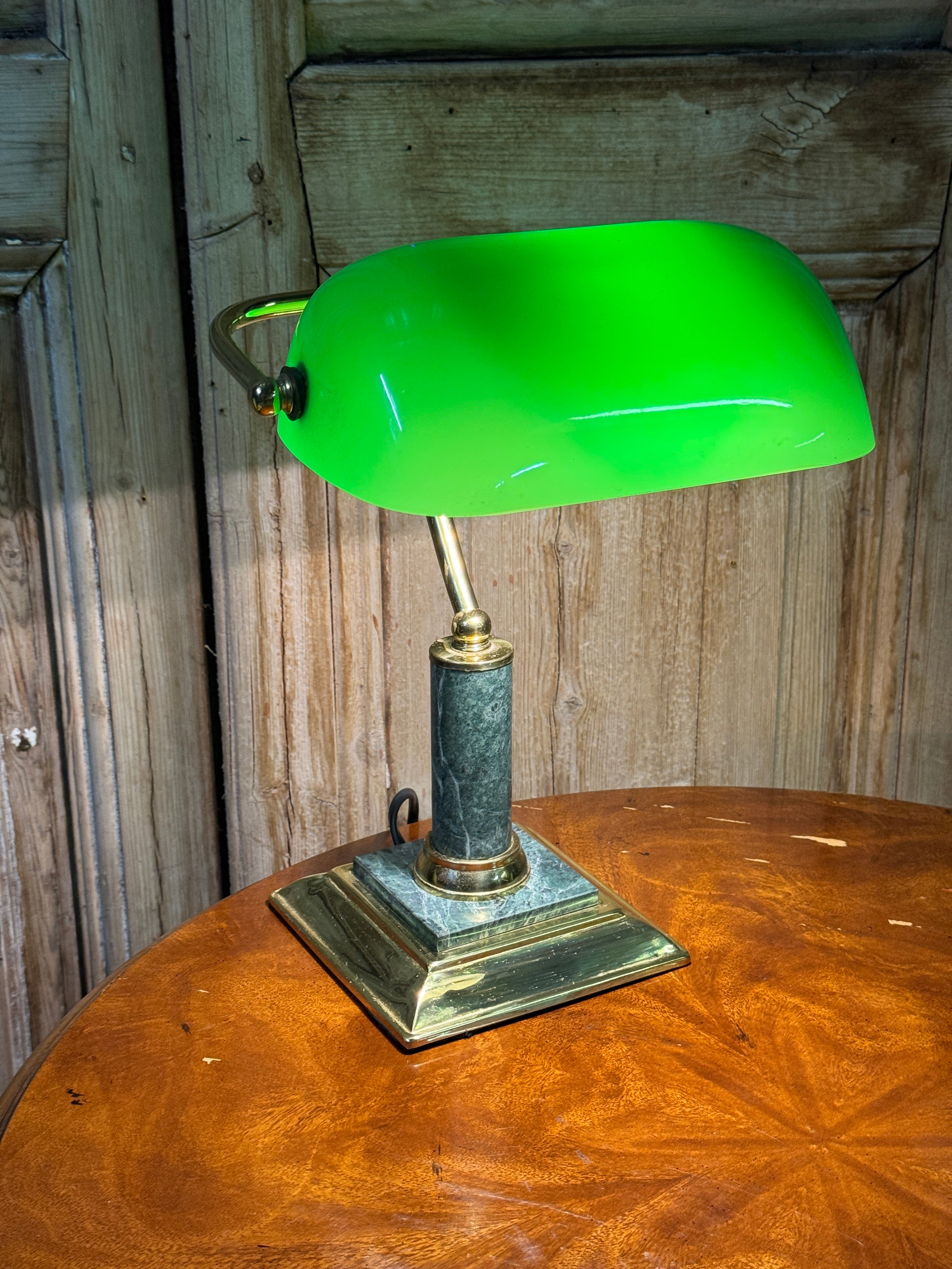 Vintage Marble Bankers Lamp