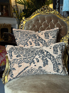 Woven Tiger Lumbar Cushion with Feather Insert