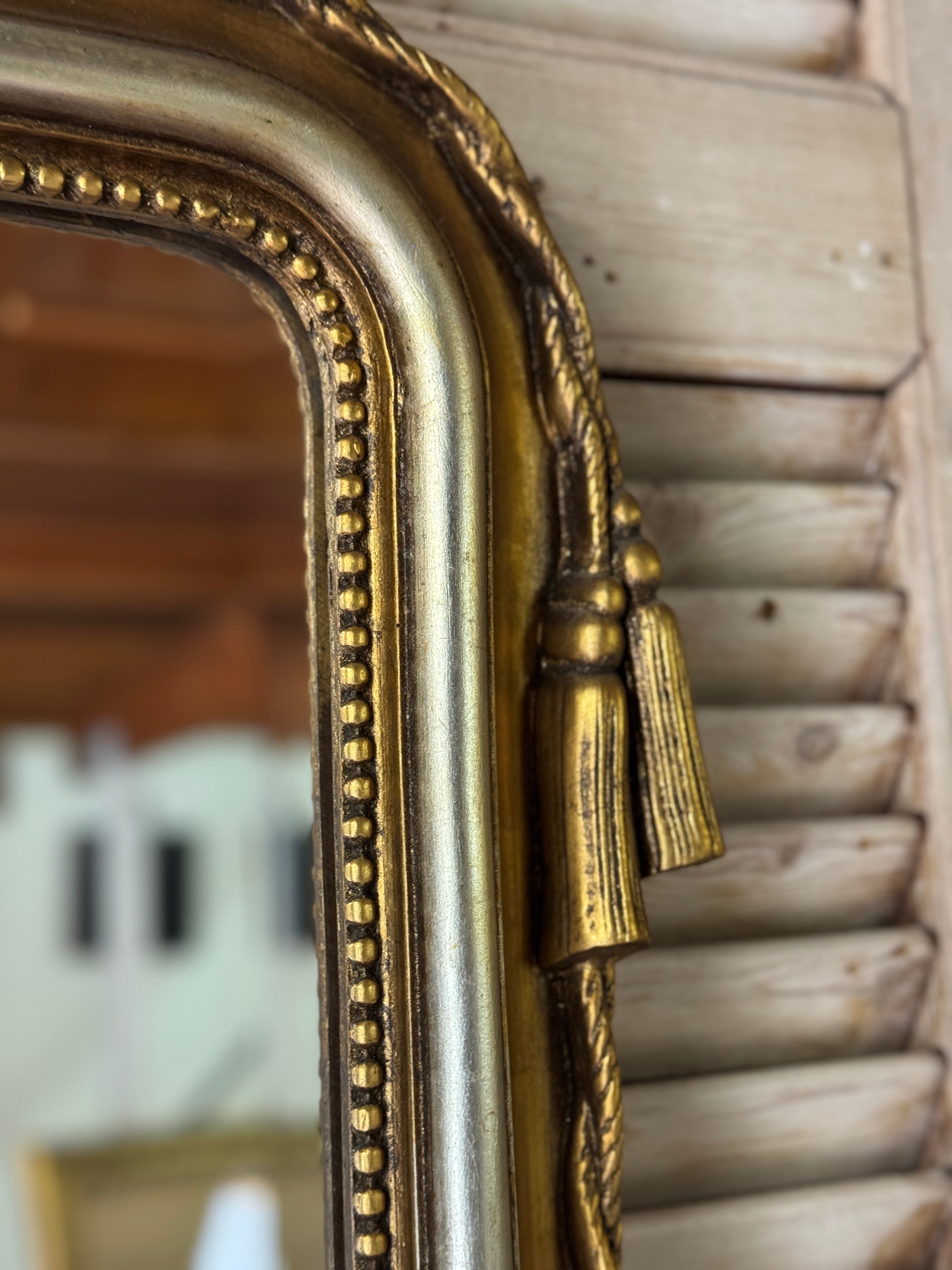 Vintage Gilt Ribbon And Tassel Mirror