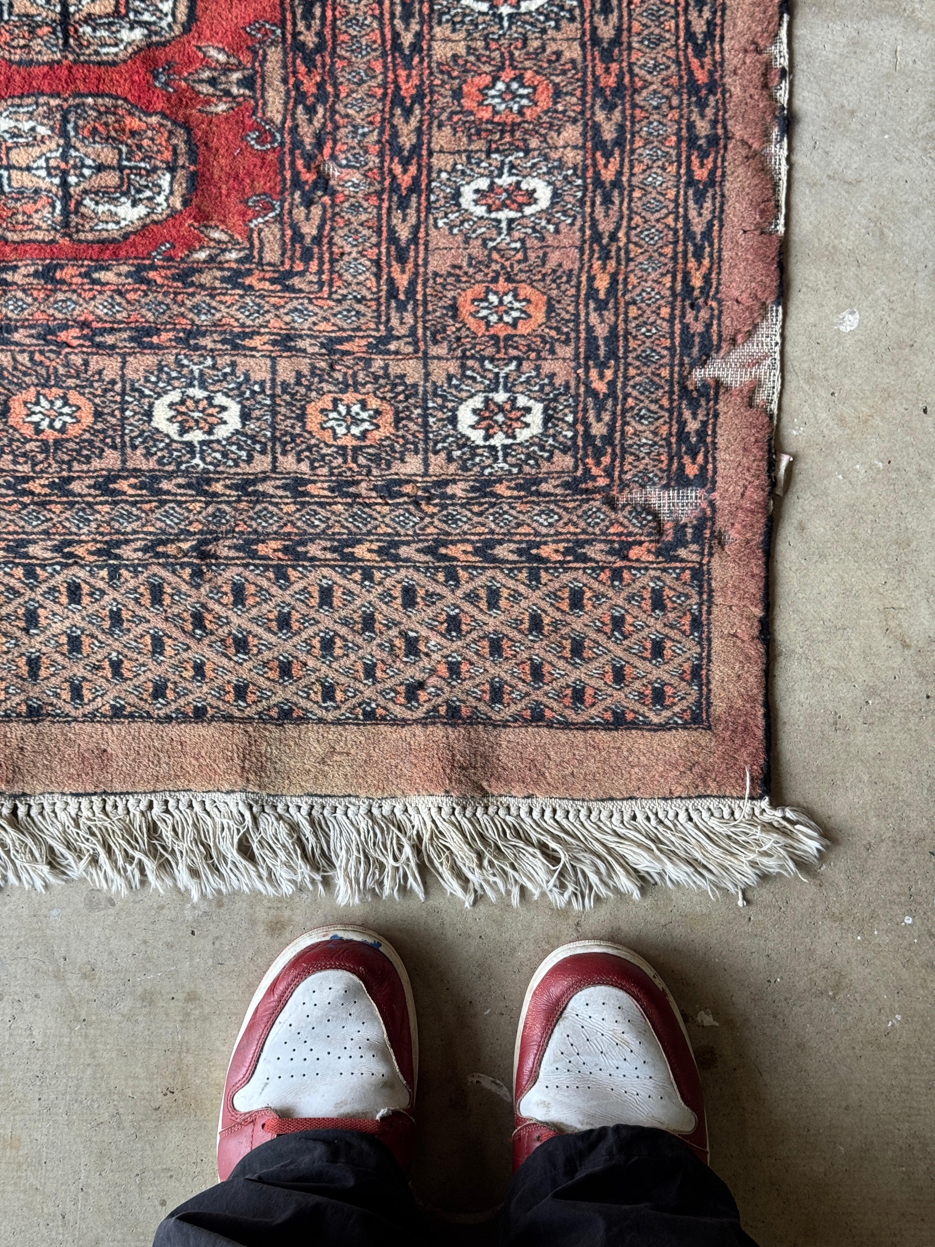 Vintage Pakistani Bokhara Handknotted Woollen Carpet