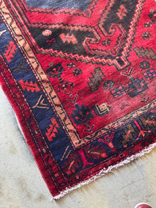 Vintage Hand Knotted Persian Hamadan Rug