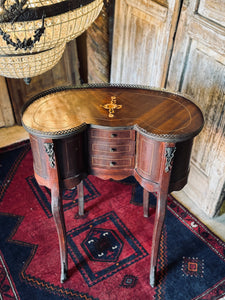 19th Century French Ormolu-Mounted Kidney-Shaped Occasional Table