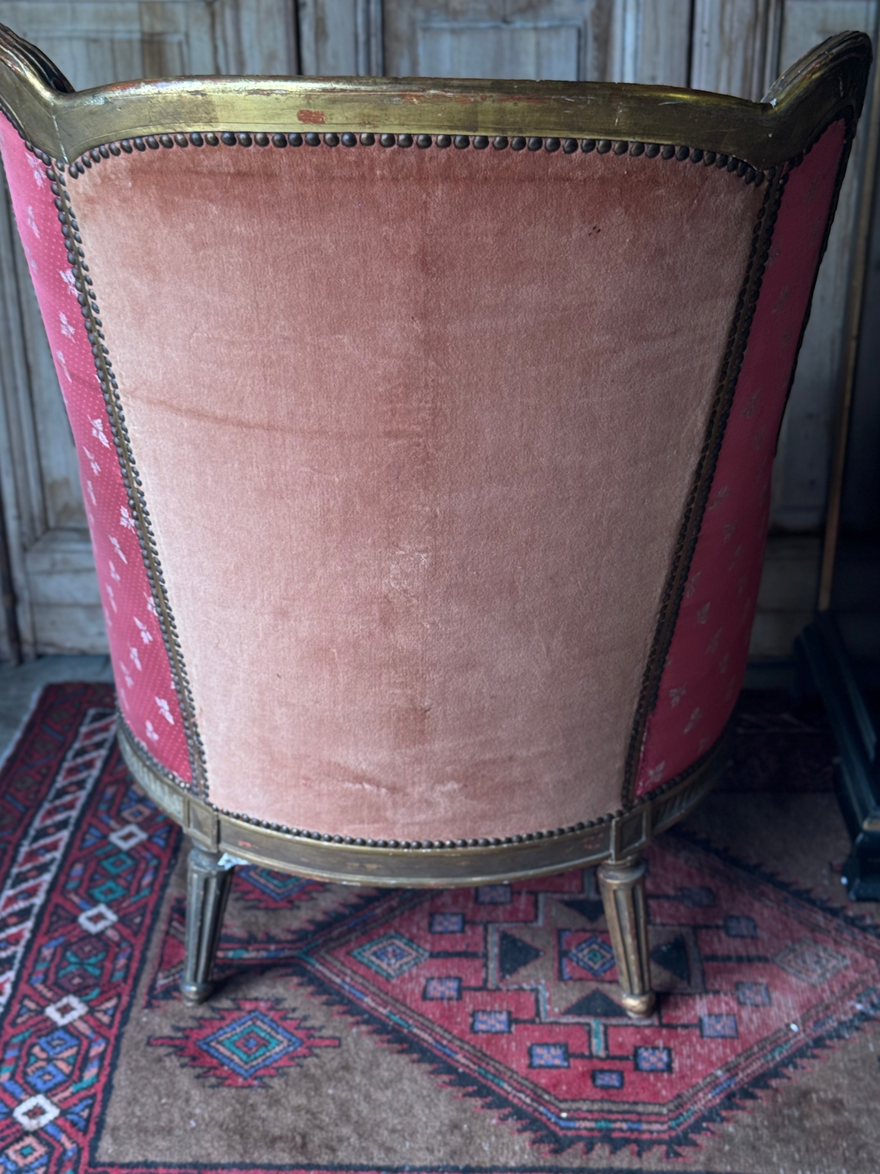 Antique French Louis XVI Style Bergère Armchair