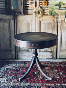 Large Vintage Regency Drum Table