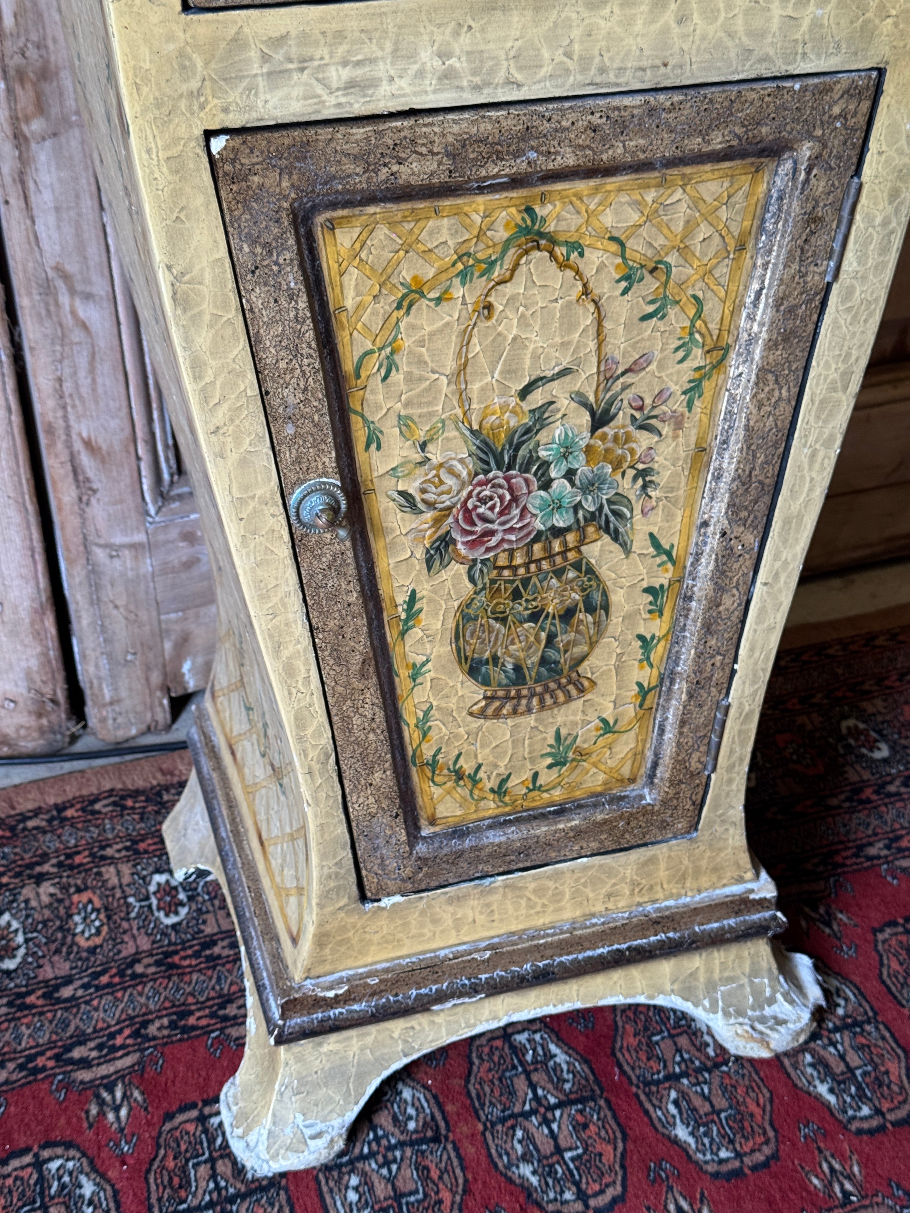 Vintage Handpainted Continental Cabinet