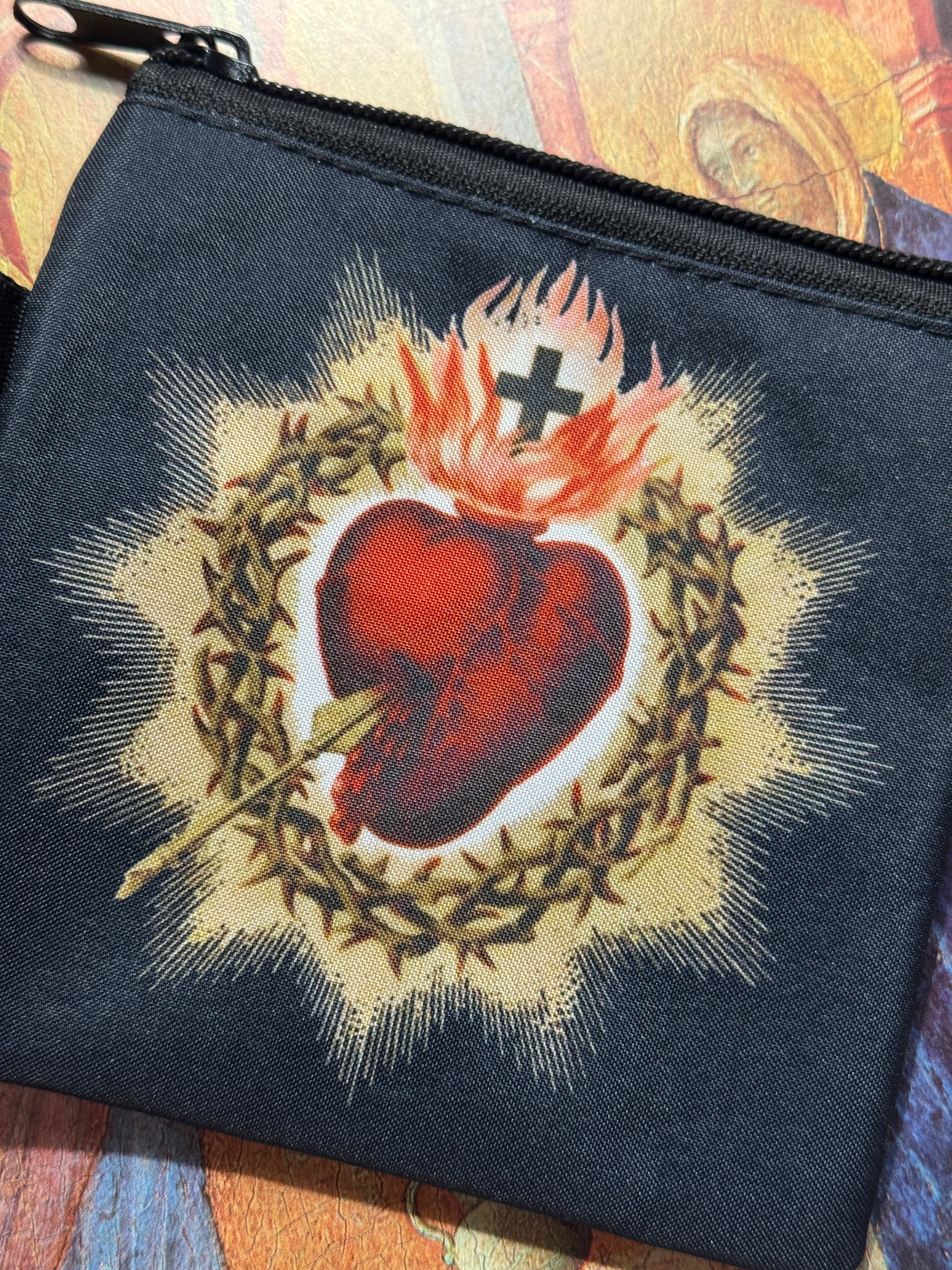 Sacred Heart Travel/Makeup Pouch