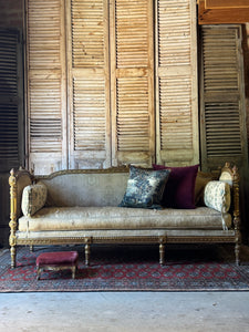 Antique French Louis XVI Style Giltwood Salon Sofa
