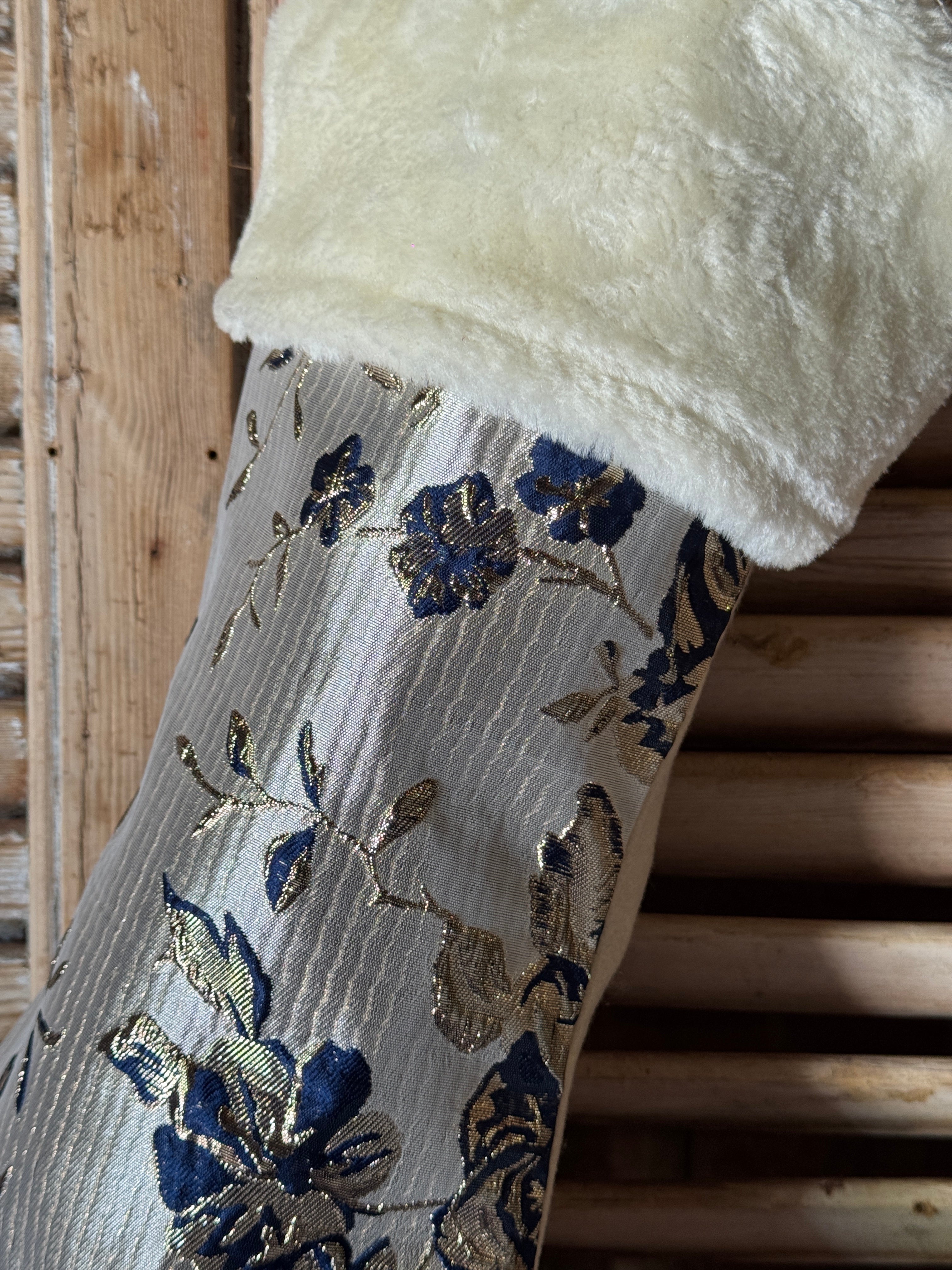 Floral Jacquard Christmas Stocking