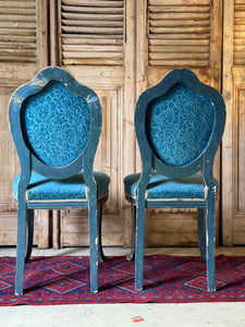 Pair of Antique French Hall Chairs