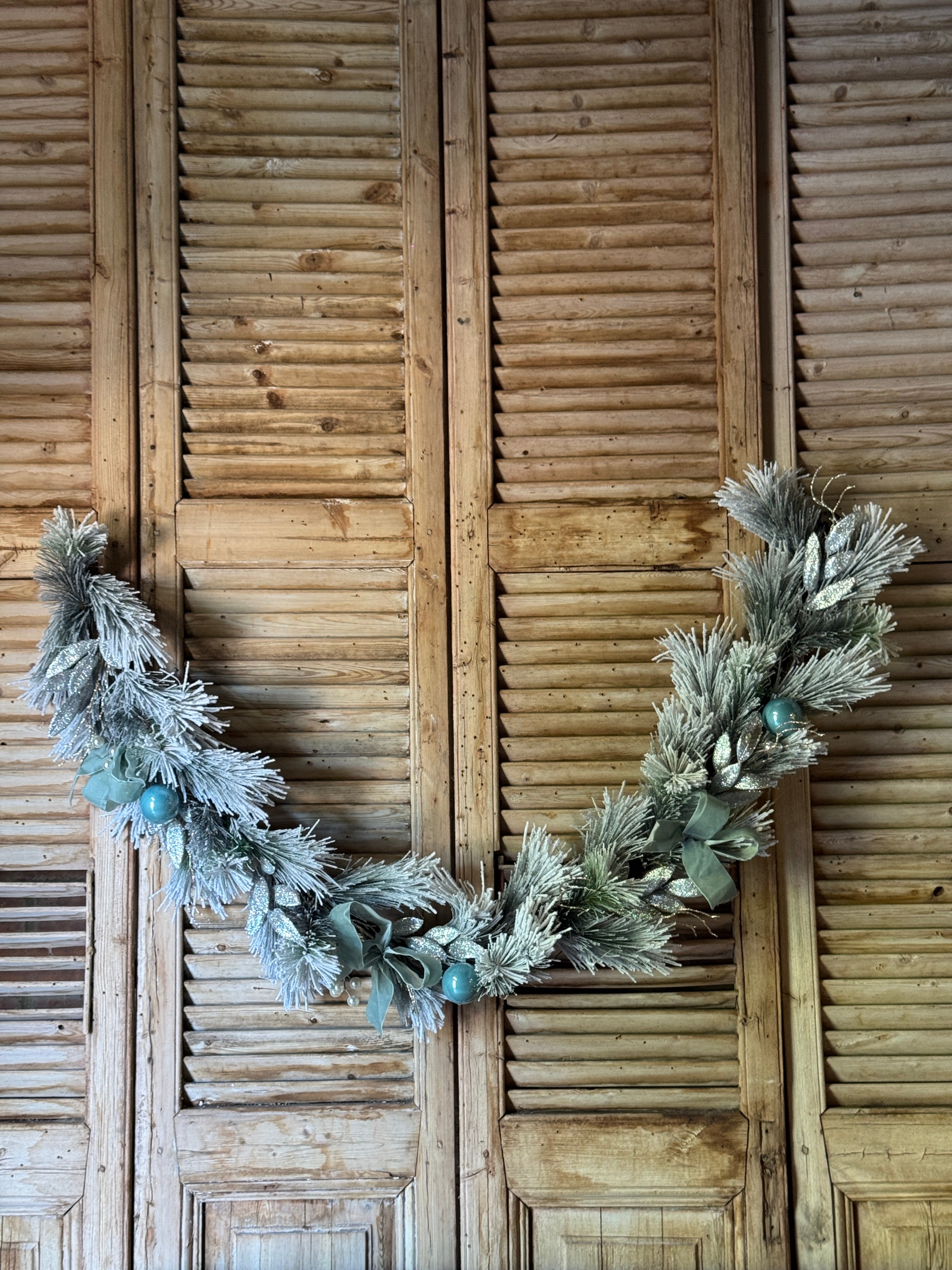 Frosted Blue Christmas Garland
