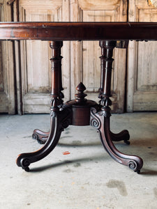 Vintage Victorian Burr Walnut Birdcage Table