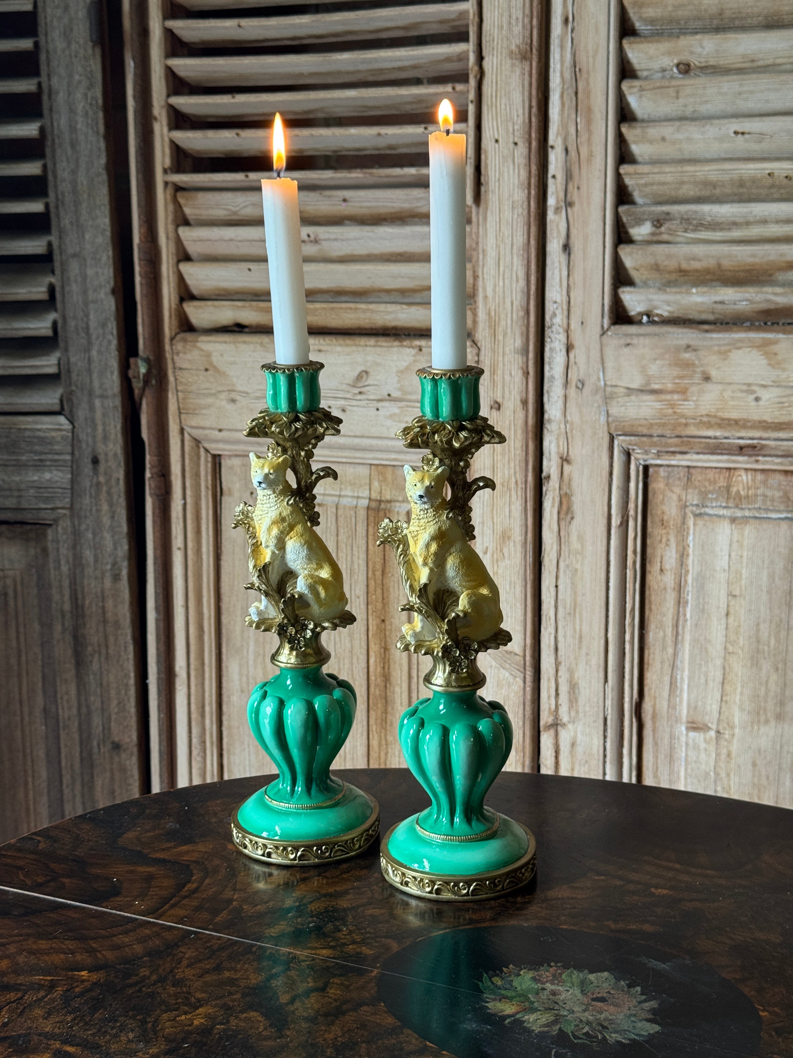 Ornate Lioness Taper Candelabra
