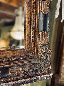 Vintage Black & Antique Gold Mirror