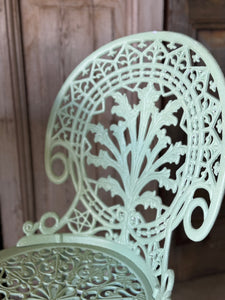 Vintage Mint Green Painted Metal Outdoor Setting