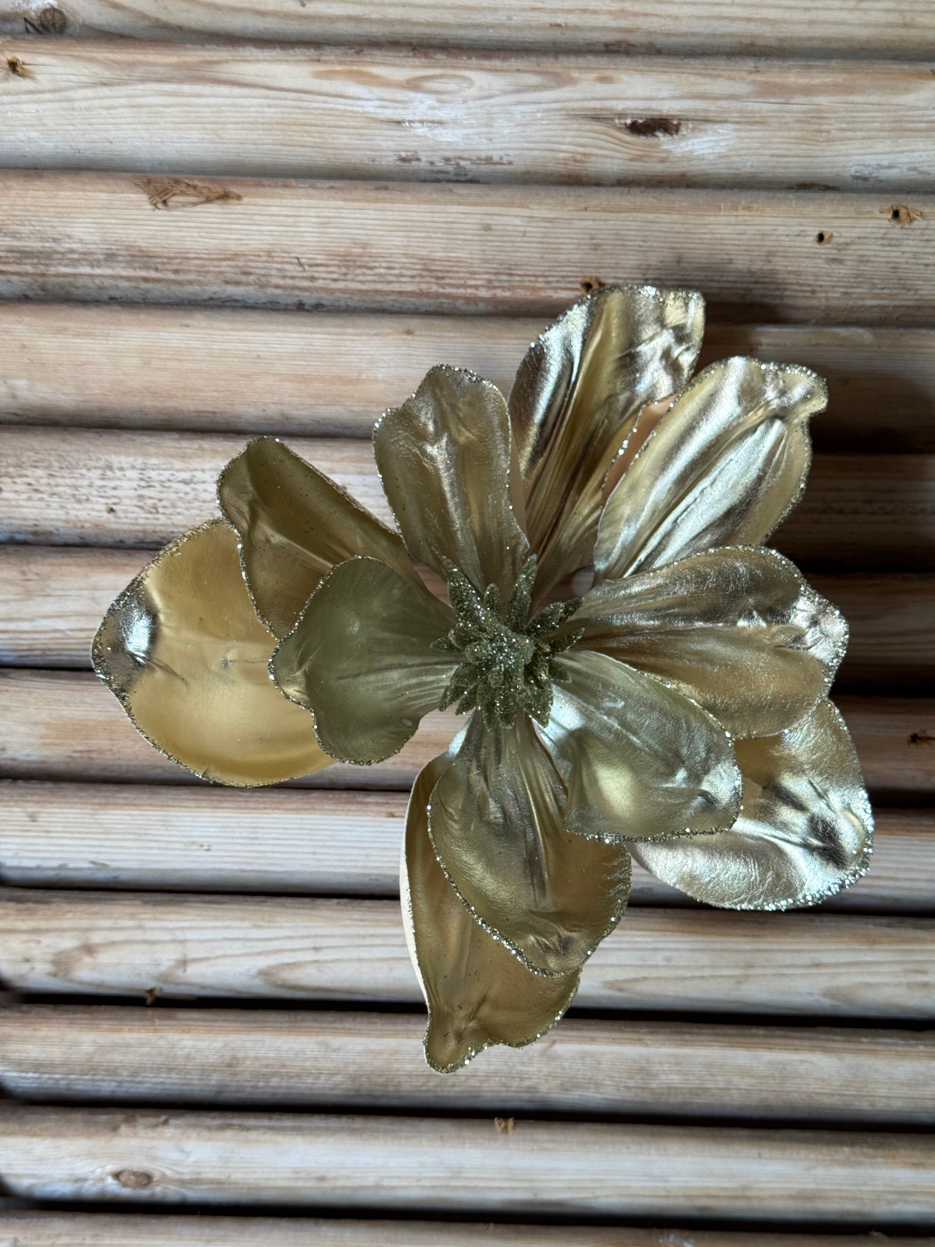 Glittered Clip On Magnolia Flowers – 3 Colours